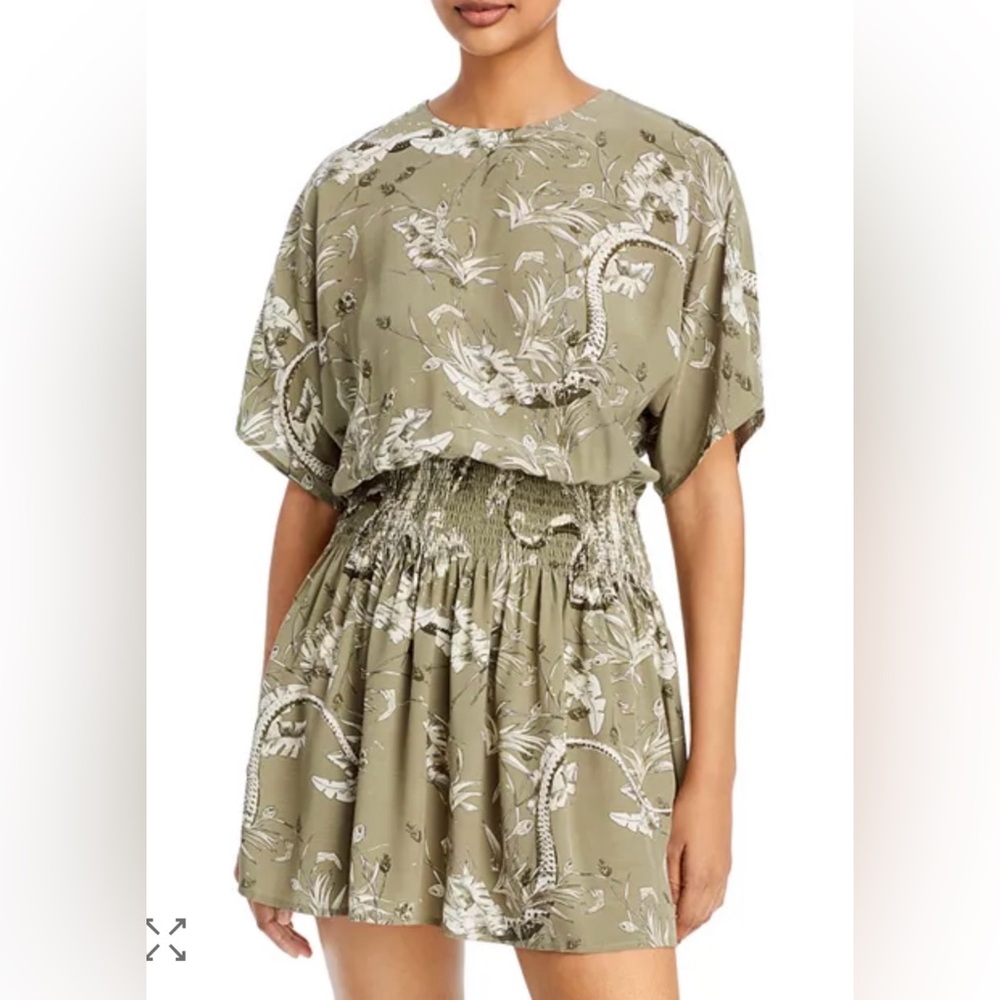 Anine Bing Size M • Kaine Green Floral Mini Dress.